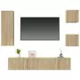 Set di Mobili Porta TV 5 pz Rovere Sonoma in Legno Multistrato