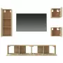 Set di Mobili Porta TV 5 pz Rovere Sonoma in Legno Multistrato