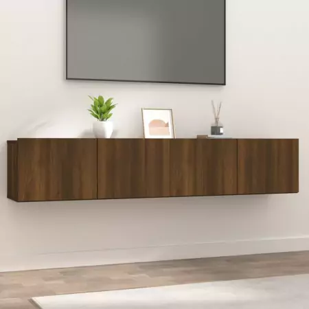 Mobili Porta TV 2pz Rovere Marrone 80x30x30cm Legno Multistrato