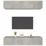 Mobili TV 4 pz Grigio Cemento 80x30x30 cm in Legno Multistrato