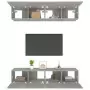 Mobili TV 4 pz Grigio Cemento 80x30x30 cm in Legno Multistrato