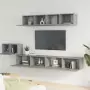 Set di Mobili Porta TV 5 pz Grigio Sonoma in Legno Multistrato