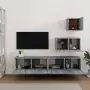 Set di Mobili Porta TV 4 pz Grigio Sonoma in Legno Multistrato