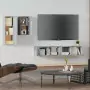 Set di Mobili Porta TV 4 pz Grigio Sonoma in Legno Multistrato