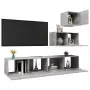 Set Porta TV 4 pz Grigio Cemento in Truciolato