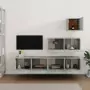 Set di Mobili Porta TV 4 pz Grigio Cemento in Legno Multistrato