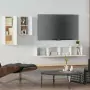 Set di Mobili Porta TV 4 pz Bianco in Legno Multistrato