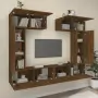 Set Mobili Porta TV 6 pz Rovere Marrone in Legno Multistrato