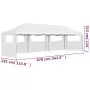 Tenda Pieghevole Pop-Up con 5 Pareti Laterali 3x9 m Bianca