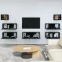 Set di Mobili Porta TV 7 pz Nero in Legno Multistrato