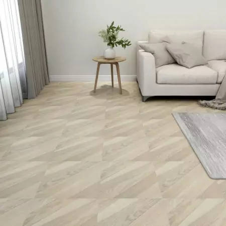 Listoni Pavimenti Autoadesivi 55 pz in PVC 5,11 m² Beige Rigati