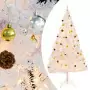 Albero di Natale Artificiale con Palline e LED 210 cm Bianco