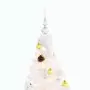 Albero di Natale Artificiale con Palline e LED 210 cm Bianco