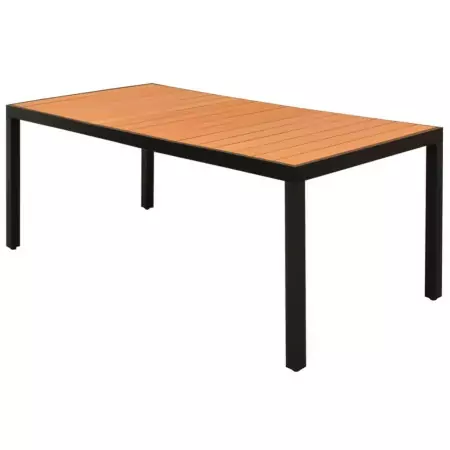 Tavolo da Giardino Marrone 185x90x74 cm cm in Alluminio e WPC