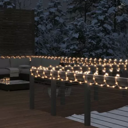 Stringa di Luci con 1200 LED Bianco Caldo 50 m in PVC