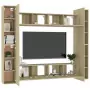 Set Porta TV 8 pz Rovere Sonoma in Truciolato