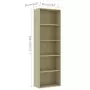 Libreria a 5 Ripiani Rovere Sonoma 60x30x189 cm in Truciolato