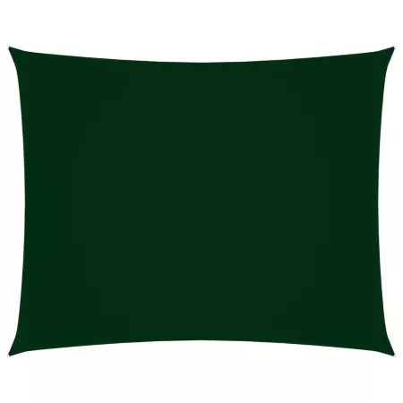 Parasole a Vela Oxford Rettangolare 4x5 m Verde Scuro