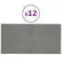 Pannelli Murali 12 pz Grigio Chiaro 30x15 cm in Velluto 0,54 m²