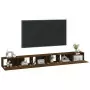 Set Mobili Porta TV 3 pz Rovere Marrone in Legno Multistrato