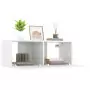 Mobili Porta TV 2pz Bianco Lucido 80x30x30 cm Legno Multistrato