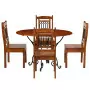 Set Tavolo da Pranzo 5 pz Legno Massello di Acacia e Sheesham