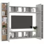 Set Mobile Porta TV 8 pz Grigio Cemento in Truciolato