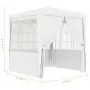 Gazebo Professionale con Pareti 2x2 m Bianco 90 g/m²