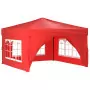 Tenda per Feste Pieghevole con Pareti Laterali Rosso 3x3 m