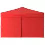 Tenda per Feste Pieghevole con Pareti Laterali Rosso 3x3 m