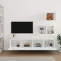 Set di Mobili Porta TV 4 pz Bianco in Legno Multistrato