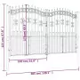 Recinzione Cancello con Punta a Lancia Nera 305x223cm Acciaio