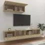 Set di Mobili Porta TV 3 pz Rovere Sonoma in Legno Multistrato