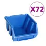 Kit Contenitori 128 pz con Pannelli a Parete Blu e Nero