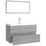 Set di Mobili da Bagno Grigio Sonoma in Legno Multistrato