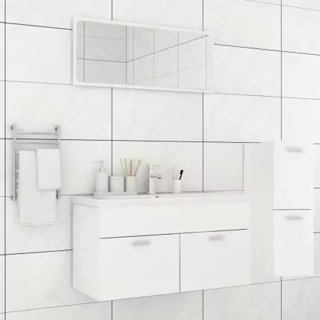 Set Mobili da Bagno Bianco in Truciolato