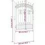 Recinzione Cancello con Punta a Lancia Nera 103x175cm Acciaio