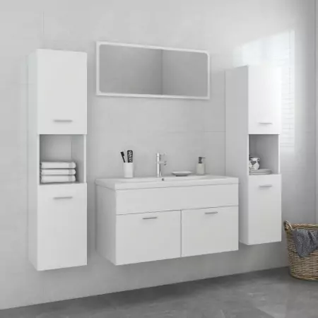 Set Mobili da Bagno Bianco in Truciolato