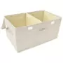 Scatole Portaoggetti 2 pz in Tessuto 50x30x25 cm Crema