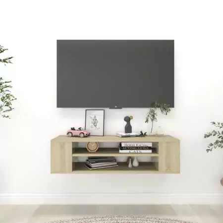 Mobile Porta TV Sospeso Rovere Sonoma 100x30x26,5cm Truciolato