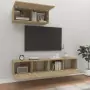 Set di Mobili Porta TV 3 pz Rovere Sonoma in Legno Multistrato