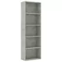 Libreria a 5 Ripiani Grigio Cemento 60x30x189 cm in Truciolato