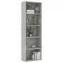 Libreria a 5 Ripiani Grigio Cemento 60x30x189 cm in Truciolato