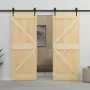 Porta Scorrevole con Set Hardware 90x210 cm in Legno di Pino