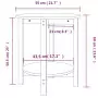 Tavolino da Salotto Grigio Ø 55x60 cm in Legno Massello di Pino