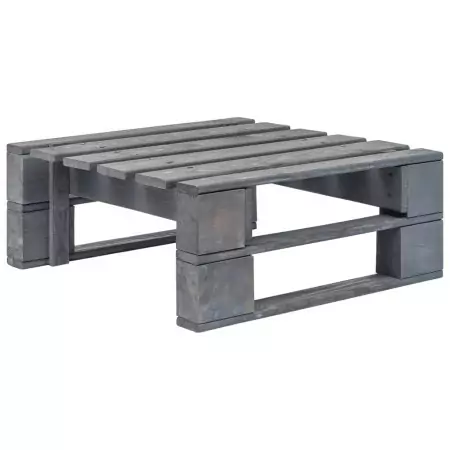 Ottomana da Giardino con Pallet in Legno Grigio