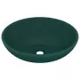 Lavandino Lusso Ovale Verde Scuro Opaco 40x33 cm in Ceramica