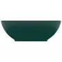 Lavandino Lusso Ovale Verde Scuro Opaco 40x33 cm in Ceramica