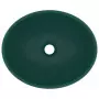 Lavandino Lusso Ovale Verde Scuro Opaco 40x33 cm in Ceramica