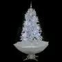 Albero di Natale con Neve e Base a Ombrellone Bianco 170 cm